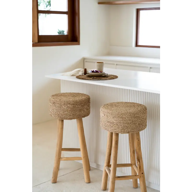 Bazar Bizar-collectie Raffia Barstoel