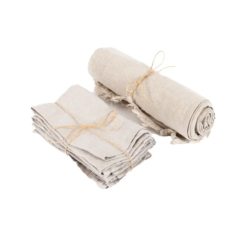 Bazar Bizar-collectie Linnen Tafelkleed - Beige - 150x150