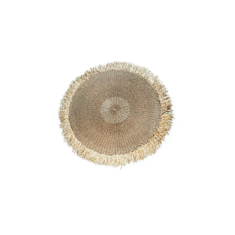 Bazar Bizar Raffia Fringed Tapijt - Naturel - 100