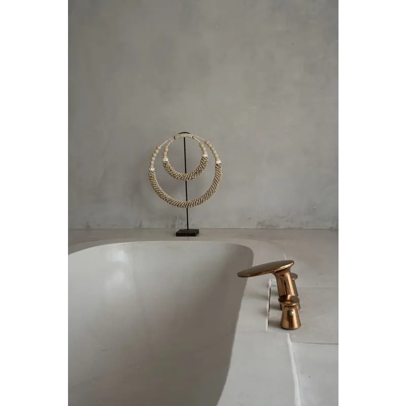 Bazar Bizar-collectie Dubbele Halsketting met Schelpen op Stand - Naturel