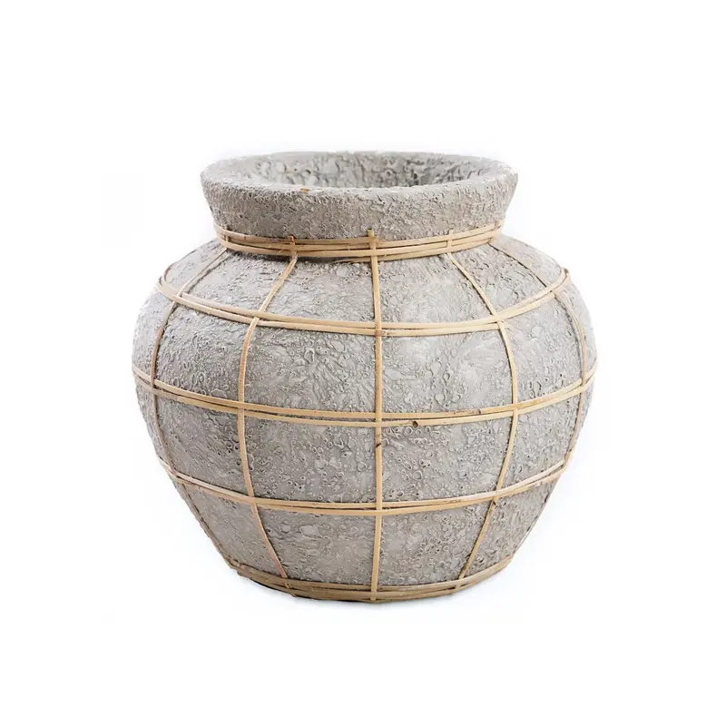 Bazar Bizar-collectie Belly Vaas - Beton Naturel - M