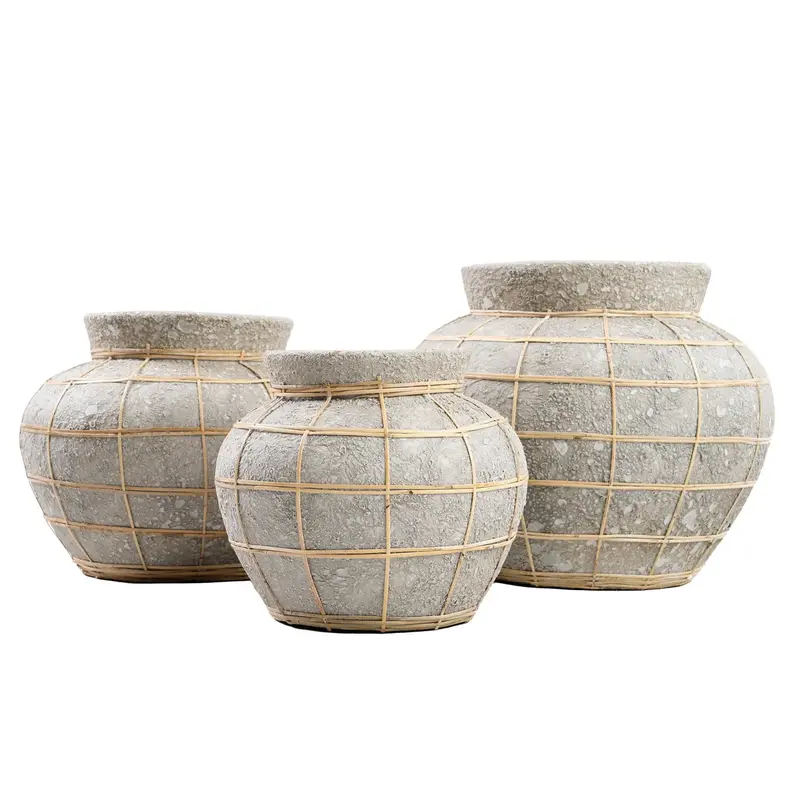 Bazar Bizar-collectie Belly Vaas - Beton Naturel - M