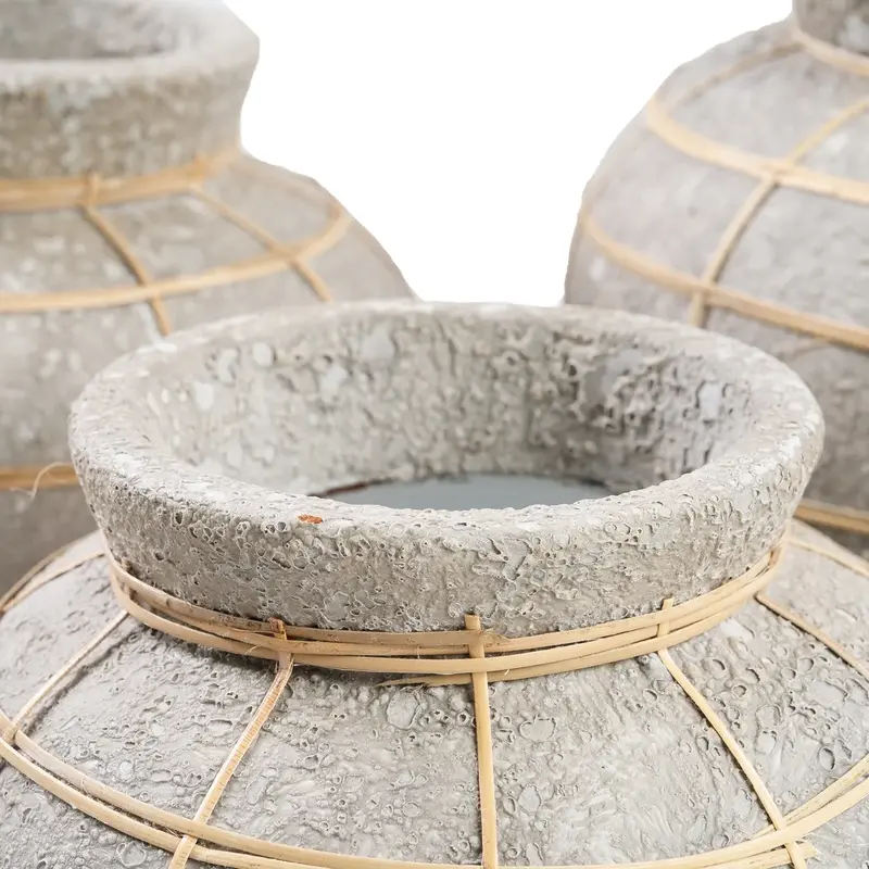 Bazar Bizar-collectie Belly Vaas - Beton Naturel - M