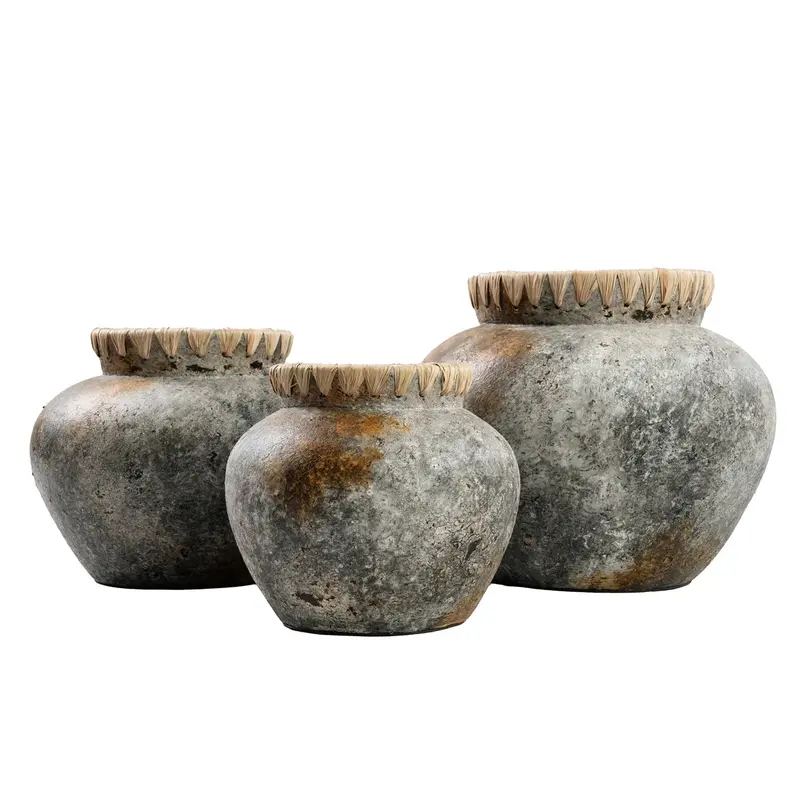 Bazar Bizar-collectie Styly Vaas - Antiek Grijs - S