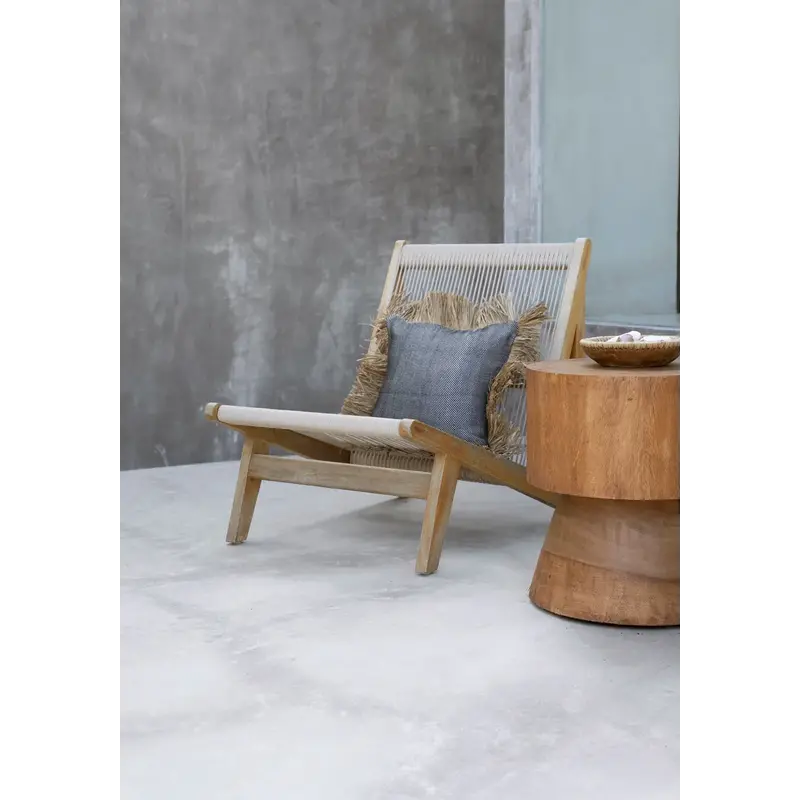 Bazar Bizar-collectie Cotton Bonita Kussenhoes - Zwart Naturel - 40x40