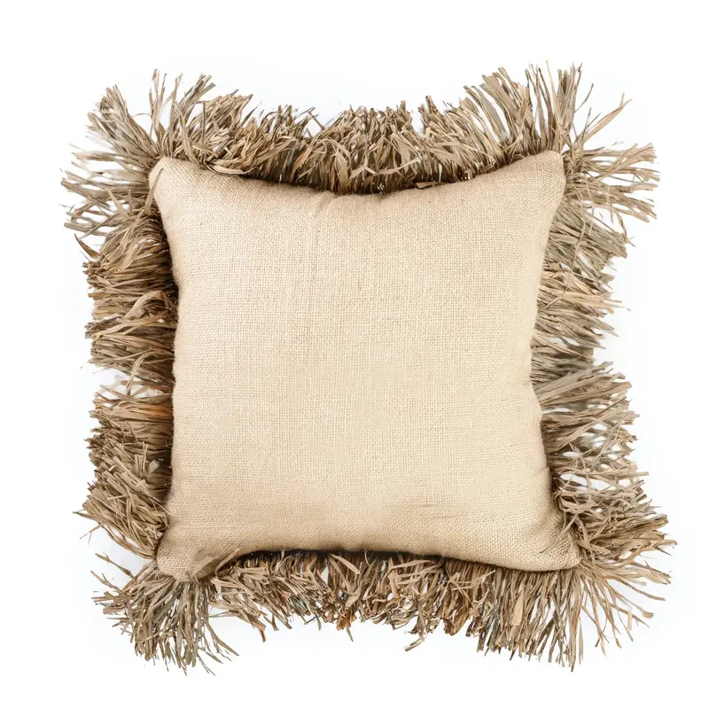 Bazar Bizar-collectie Jute Bonita Kussenhoes - Naturel - 40x40