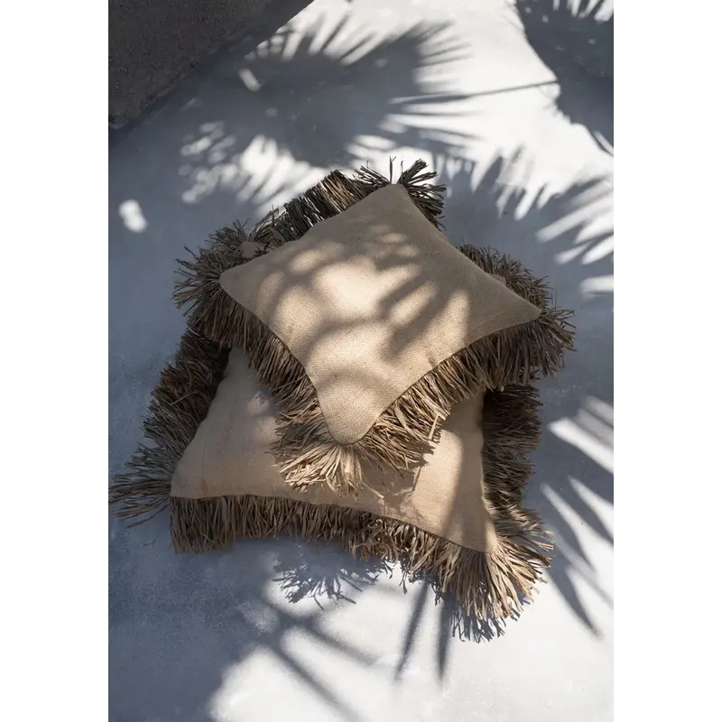 Bazar Bizar-collectie Jute Bonita Kussenhoes - Naturel - 40x40