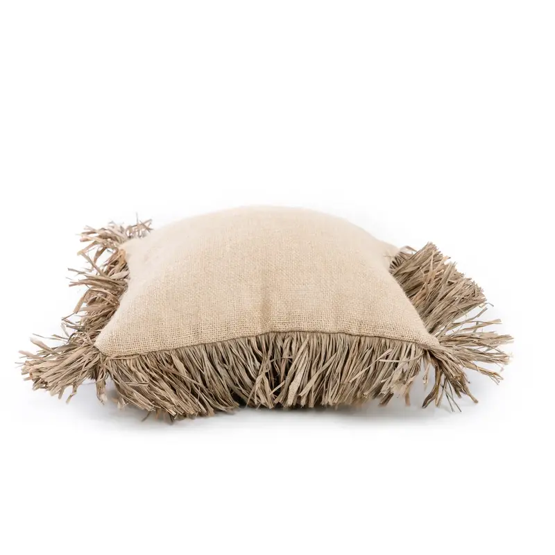 Bazar Bizar-collectie Jute Bonita Kussenhoes - Naturel - 40x40