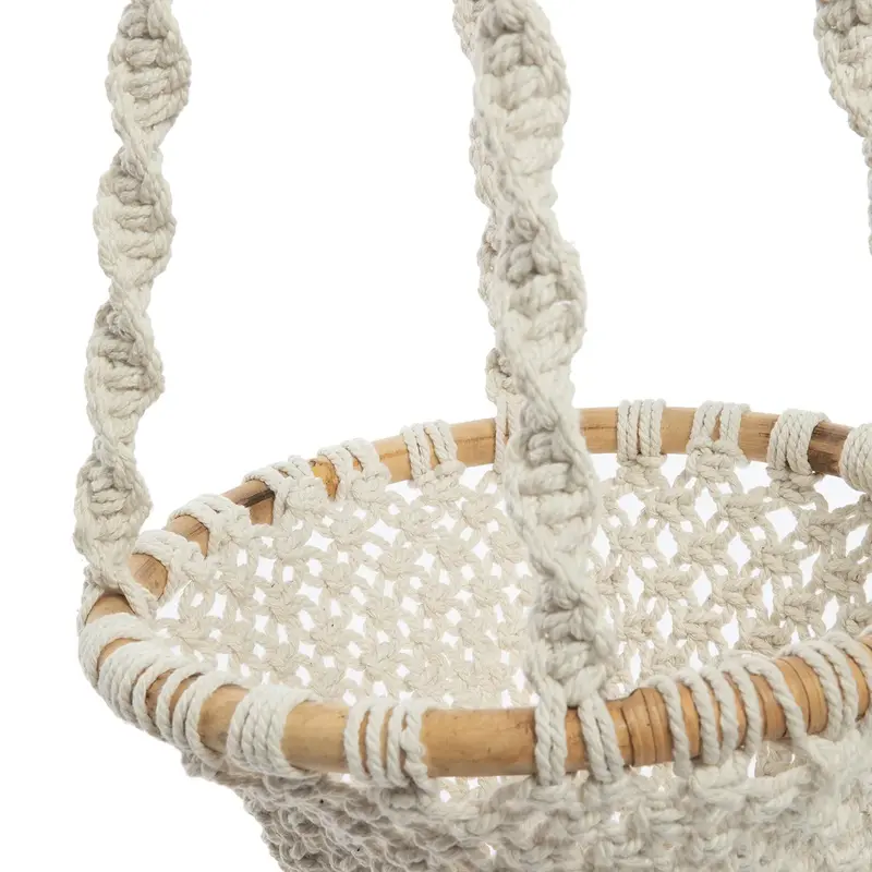 Bazar Bizar Twisted Macrame Planthanger - Naturel Wit - L