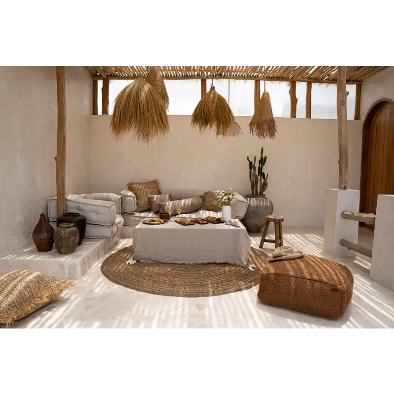 Bazar Bizar-collectie Linnen Tafelkleed - Beige - 150x150