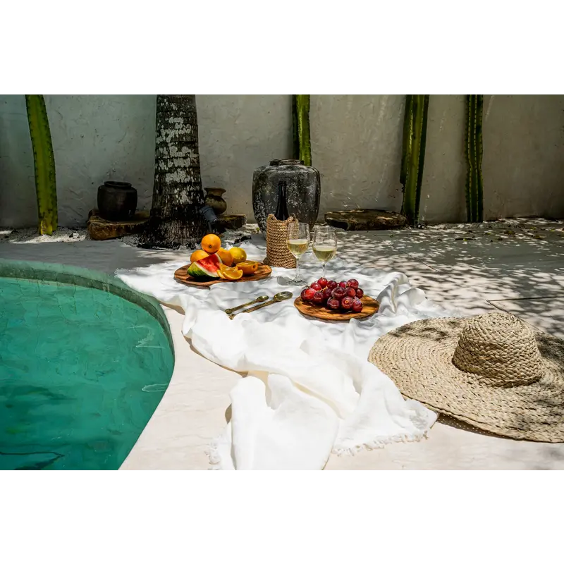 Bazar Bizar Het Linnen Tafelkleed - Wit - 150x250