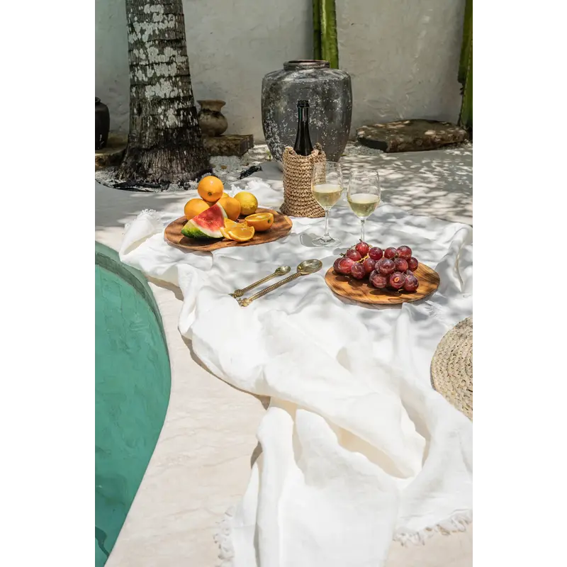 Bazar Bizar Het Linnen Tafelkleed - Wit - 180x300