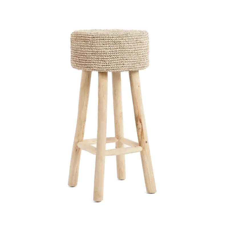 Bazar Bizar-collectie Raffia Barstoel