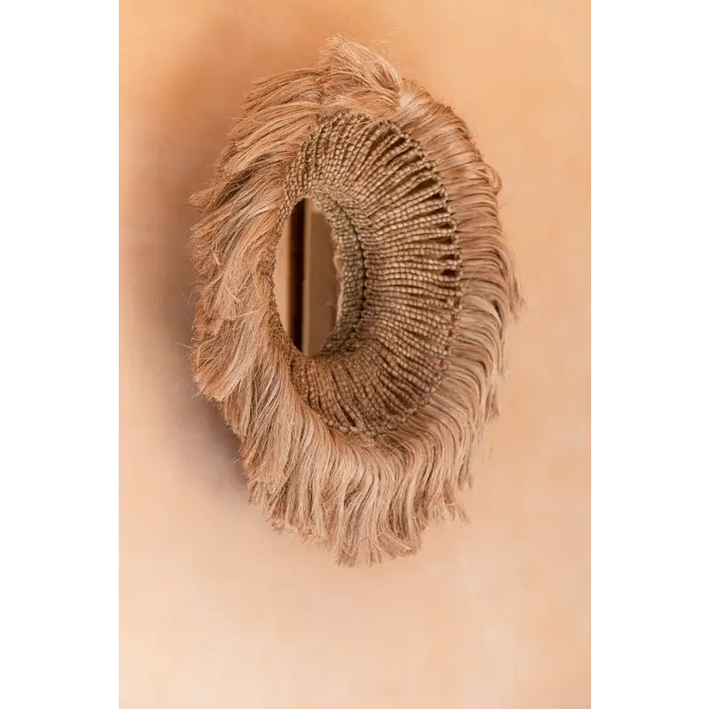 Bazar Bizar-collectie De Abaca Solomon Spiegel - Naturel