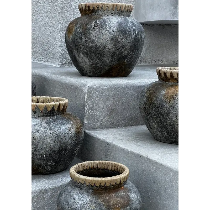 Bazar Bizar Styly Vaas - Antiek Grijs - S