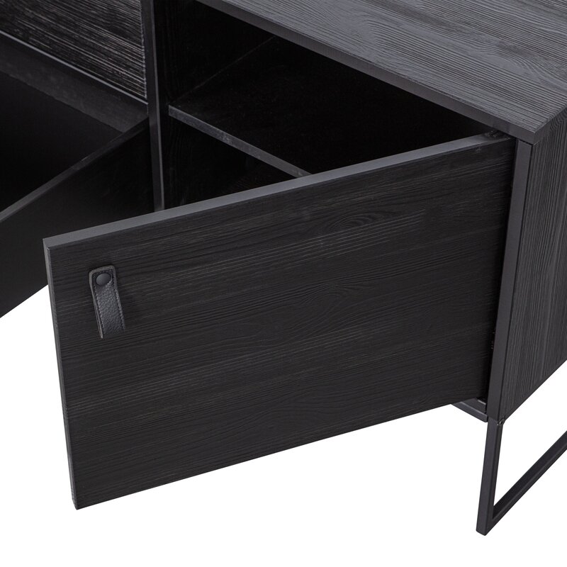 WOOOD-collectie SILAS TV MEUBEL 180CM ESSEN BLACKNIGHT [fsc]