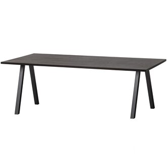 WOOOD COMBI-TABLO: TAFEL EIKEN BLACKNIGHT 220X90 & 2-STAND  [fsc]