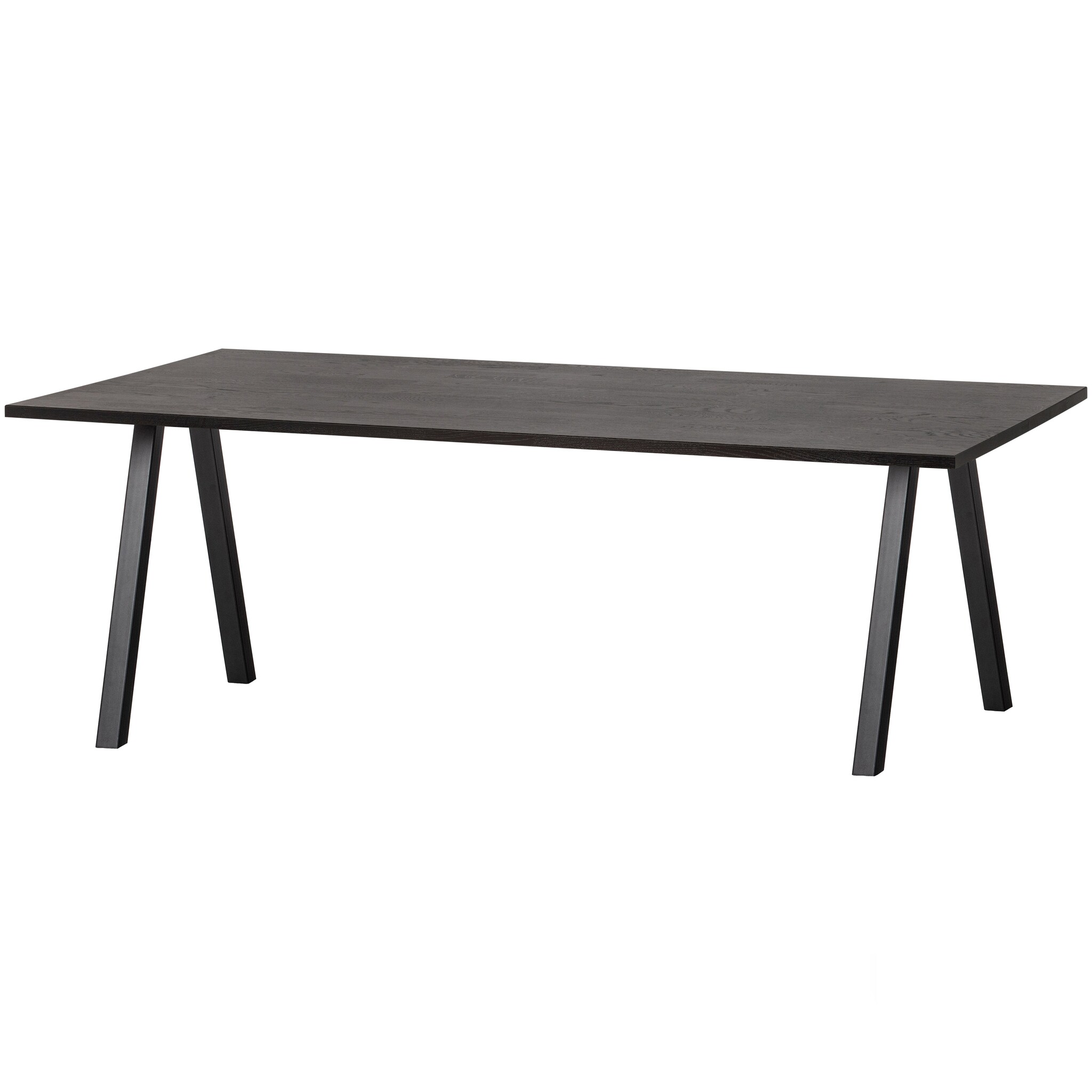 WOOOD-collectie COMBI-TABLO: TAFEL EIKEN BLACKNIGHT 220X90 & 2-STAND [fsc]