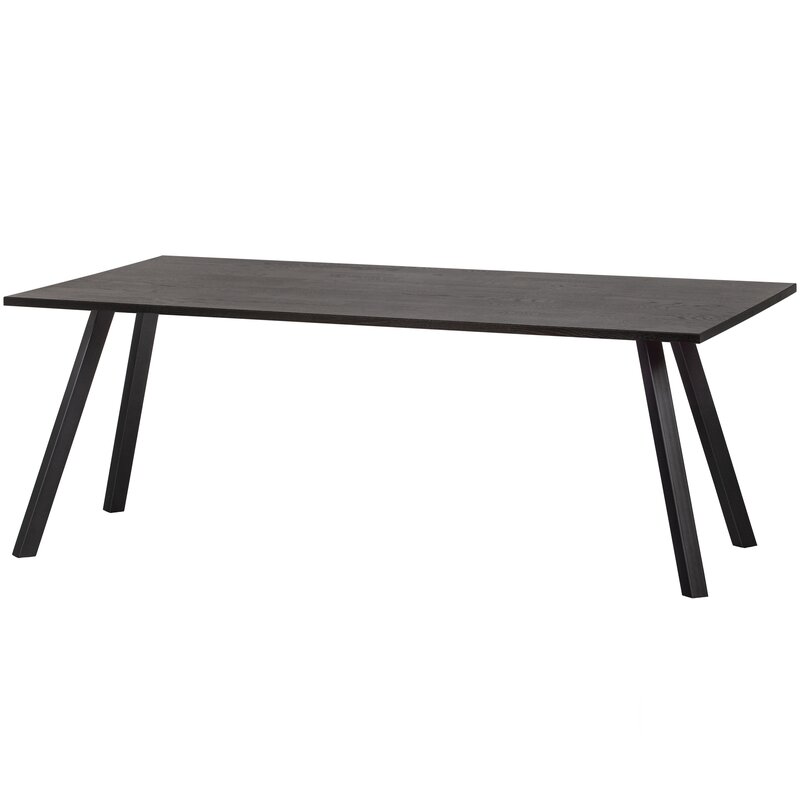 WOOOD-collectie COMBI-TABLO: TAFEL EIKEN BLACKNIGHT 220X90 & 2-STAND  [fsc]