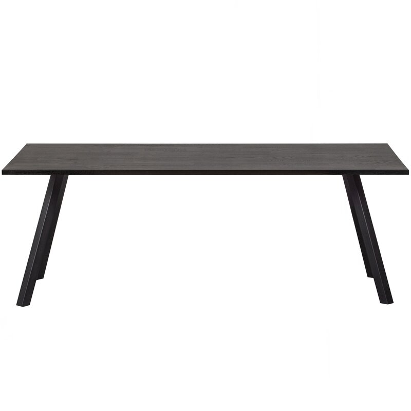WOOOD-collectie COMBI-TABLO: TAFEL EIKEN BLACKNIGHT 220X90 & 2-STAND  [fsc]