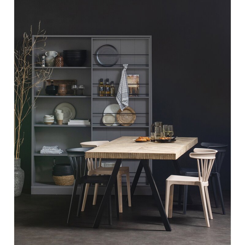 WOOOD-collectie COMBI-TABLO: MANGO VISGRAAT 200X90 & 2-STANDEN POOT