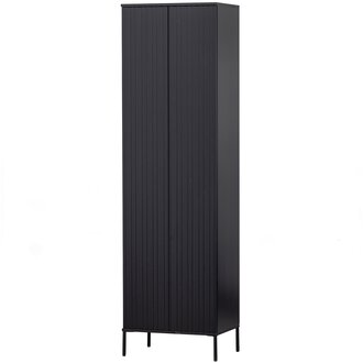 WOOOD New Gravure Hoge Kast Met Lade Grenen Zwart [Fsc]