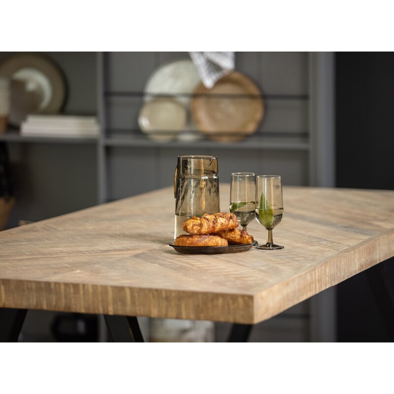 WOOOD-collectie COMBI-TABLO: MANGO VISGRAAT 180X90 & 2-STANDEN POOT VIERK
