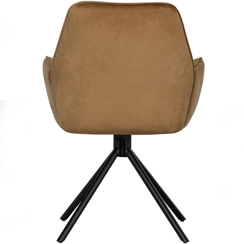WOOOD-collectie AMBER EETKAMERSTOEL FLUWEEL KARAMEL