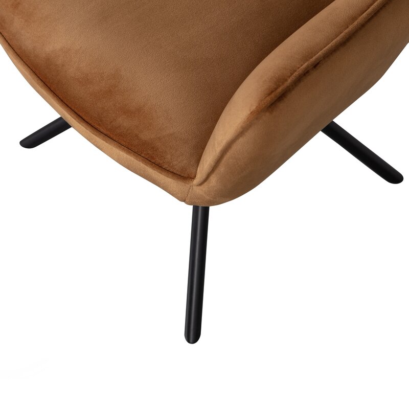 WOOOD-collectie AMBER EETKAMERSTOEL FLUWEEL KARAMEL