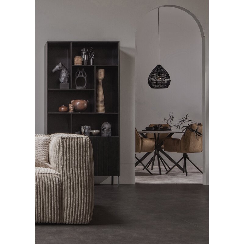 WOOOD-collectie Bean 3,5-Zits Bank Grove Ribstof Travertin