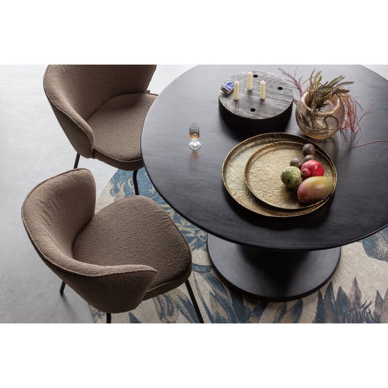 WOOOD-collectie ADMIT EETKAMERSTOEL BOUCLÉ NOUGAT