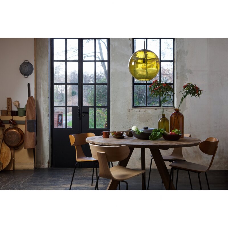 WOOOD-collectie FORM HOUTEN STOEL MET METALEN POOT BRUIN