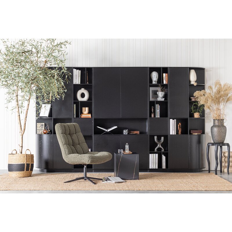 WOOOD-collectie FINCA OPEN VAKKENKAST 40CM GRENEN DIEPZWART [fsc]