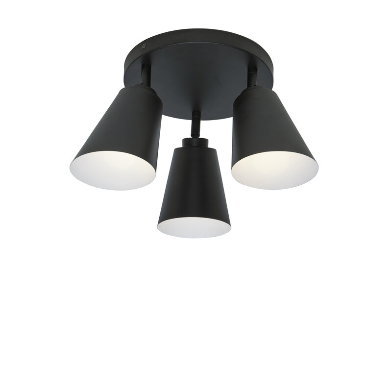 it's about RoMi-collectie Ceiling lamp iron Bremen 3-shade round dia.32x25cm/shade 18x15cm - black
