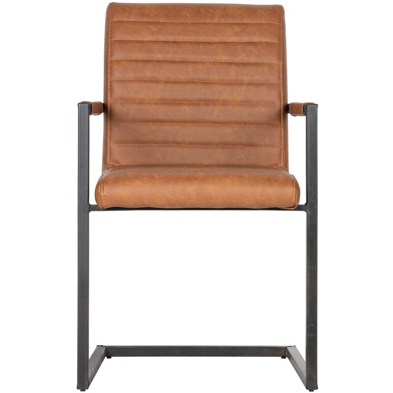 WOOOD-collectie BAS EETKAMERSTOEL PU COGNAC