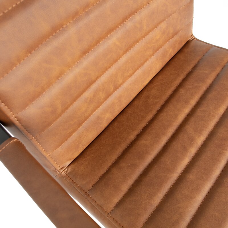 WOOOD-collectie BAS EETKAMERSTOEL PU COGNAC