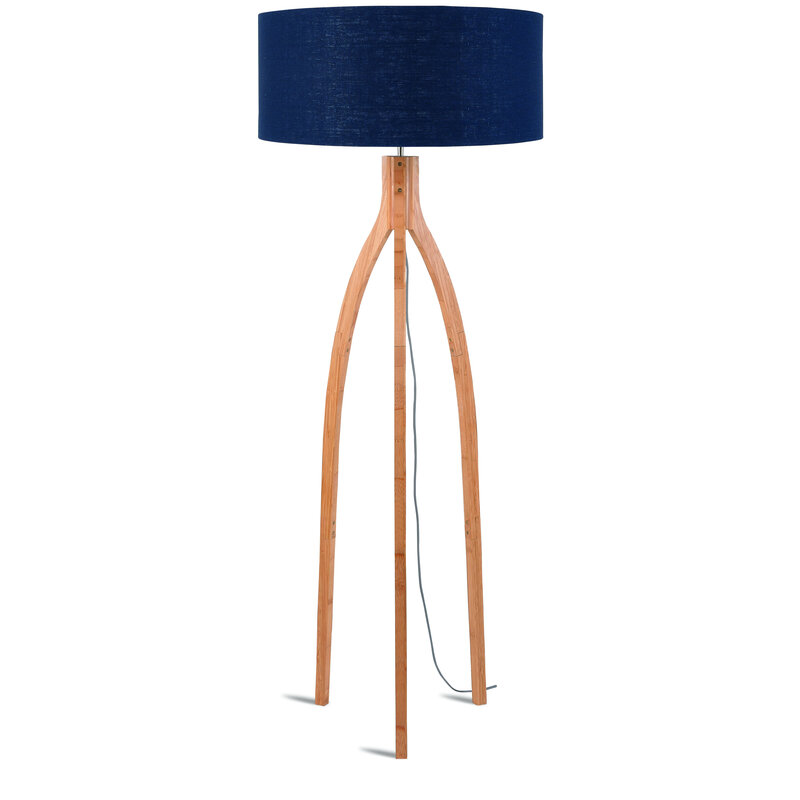Good&Mojo-collectie Floor lamp bamboo Annapurna 6030 - linen blue denim