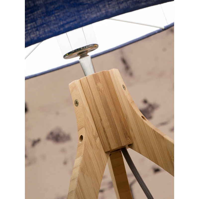 Good&Mojo-collectie Table lamp bamboo 3-legs Annapurna h.54cm/shade 32x20cm - linen blue denim