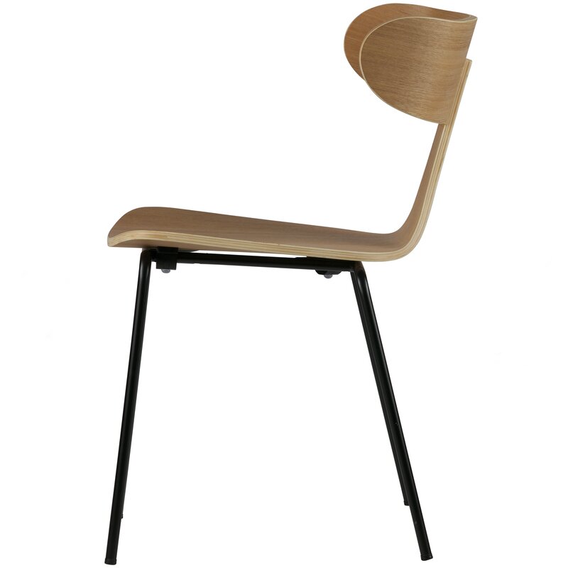WOOOD-collectie FORM HOUTEN STOEL MET METALEN POOT NATUREL
