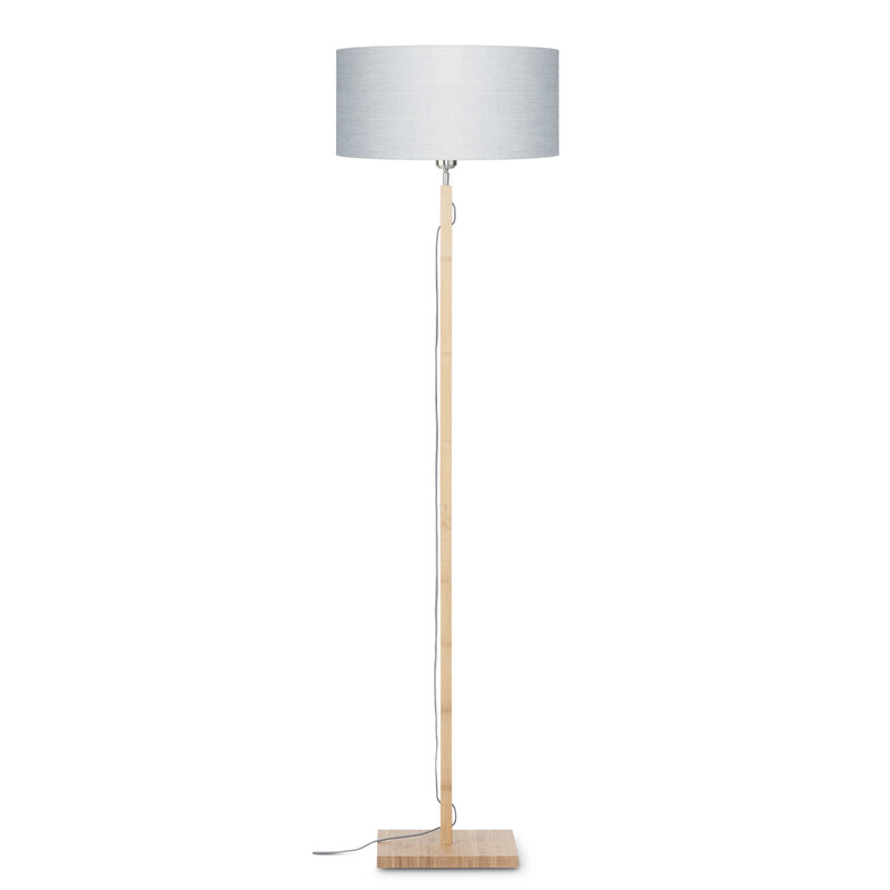 Good&Mojo-collectie Floor lamp Fuji bamboo h.167cm/shade 47x23cm eco linen - light grey
