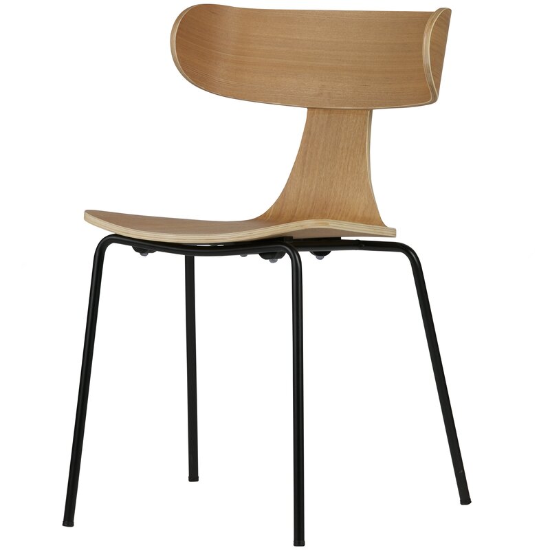 WOOOD-collectie FORM HOUTEN STOEL MET METALEN POOT NATUREL