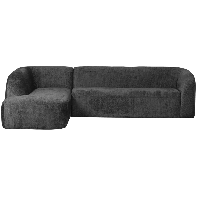 WOOOD-collectie SLOPING HOEKBANK LINKS STRUCTURE VELVET MOUNTAIN