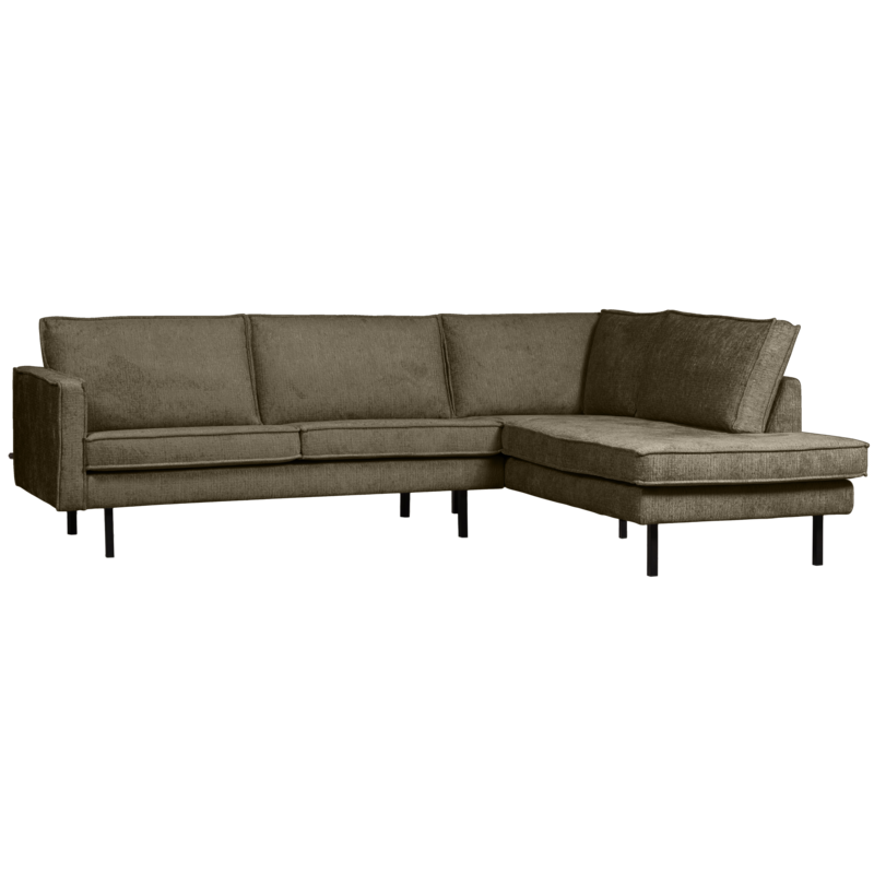 WOOOD-collectie Rodeo Hoekbank Rechts Structure Velvet Bonsai