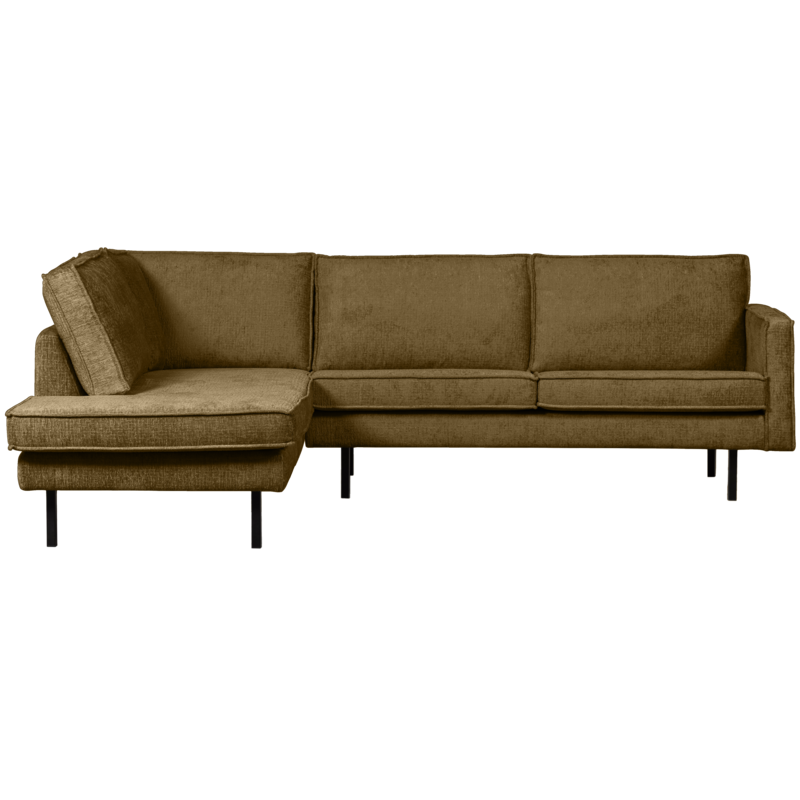 WOOOD-collectie Rodeo Hoekbank Links Structure Velvet Brass