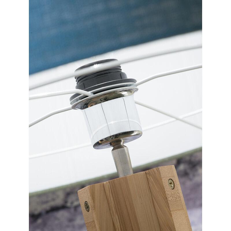 Good&Mojo-collectie Floor lamp bamboo Annapurna 6030 - linen blue denim