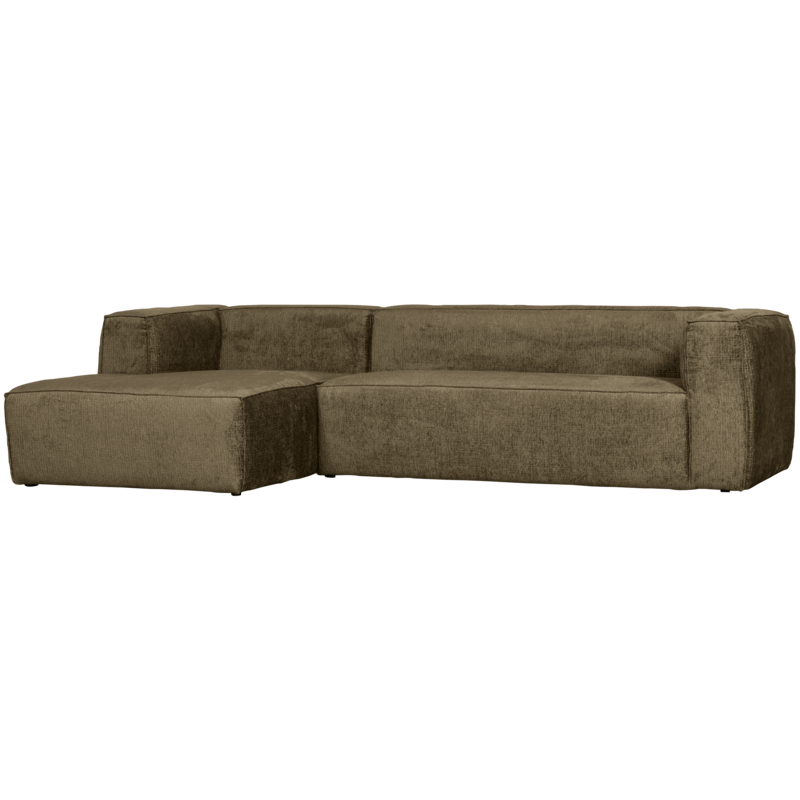 WOOOD-collectie Bean Hoekbank Links Structure Velvet Moss