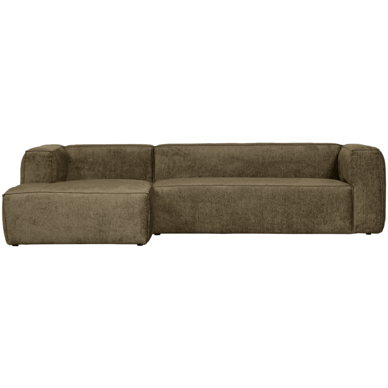 WOOOD-collectie Bean Hoekbank Links Structure Velvet Moss