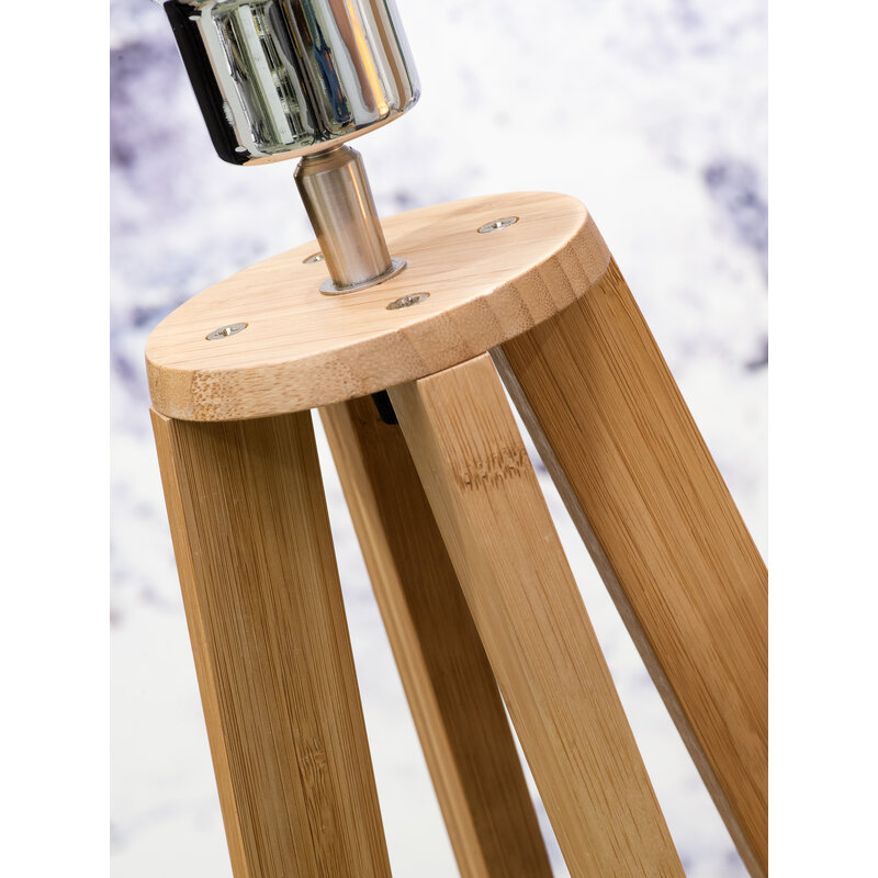 Good&Mojo-collectie Floor lamp bamboe 4-legs Everest h.158cm/kap 60x30cm - linen blue denim