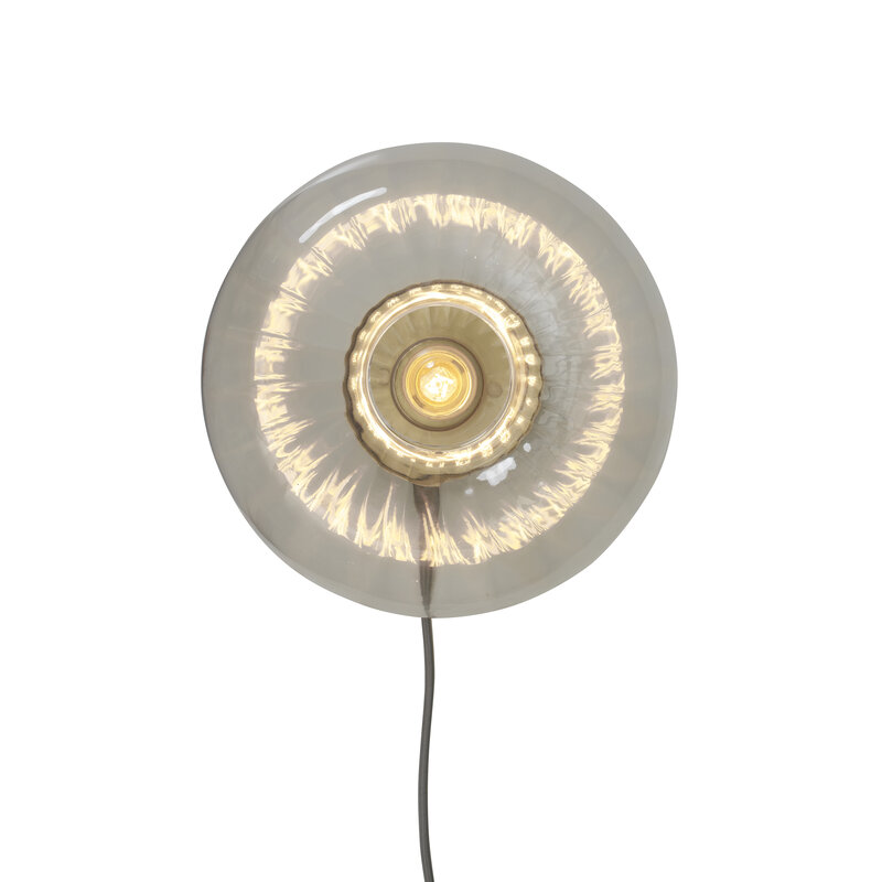 it's about RoMi-collectie Wall lamp glass Brussels round dia.27x14cm - gold/transparent