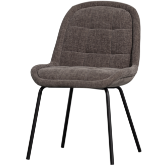 BePureHome CRATE EETKAMERSTOEL GLANZEND FLUWEEL WARM GRIJS